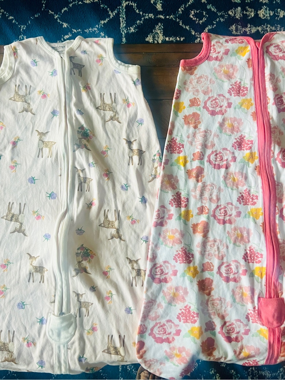 2 Girl’s Cotton Light Sleep Sacks - Burt’s Bees, Size 12-18m - Picture 2 of 9